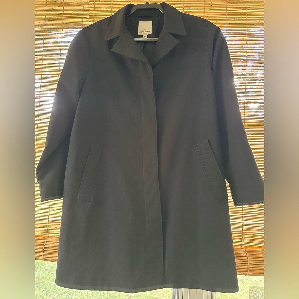 Anne Klein Gorgeous Women's Classic Black Lined Trench Coat